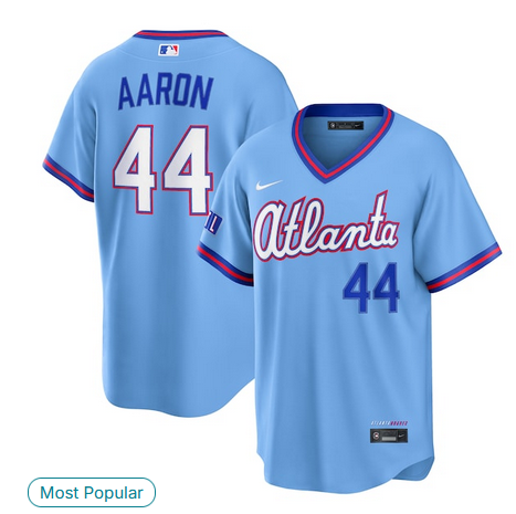 Men Atlanta Braves #44 Aaron blue Nike 2026 City Connect Stadium Jersey->atlanta braves->MLB Jersey